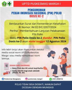 Pekan Imunisasi Nasional (PIN) Polio Dosis Ke-2